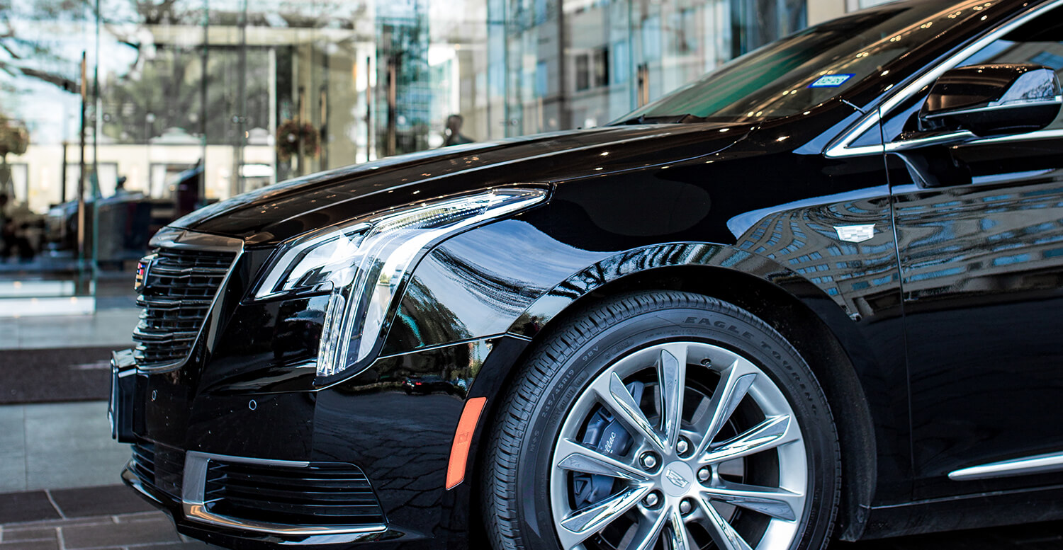 Cadillac xts close up.