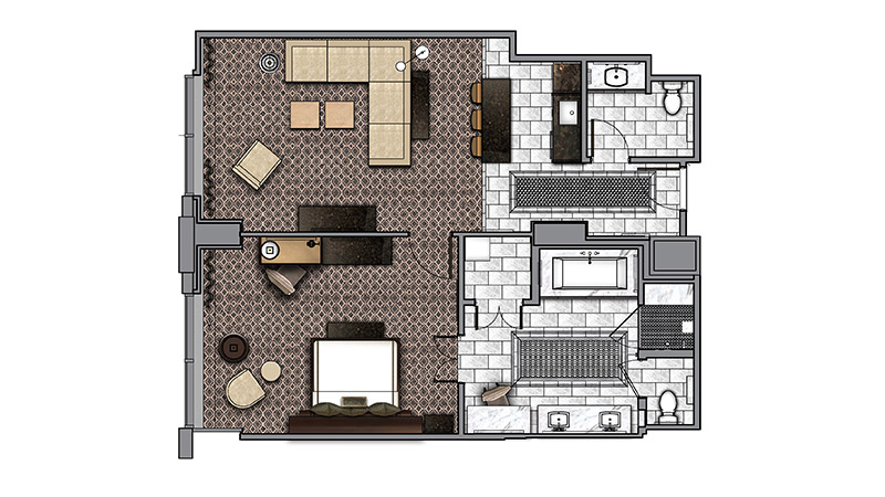 Garage-Living Plan 82751 - Coastal Style with 1371 Sq Ft, 1 Bed,